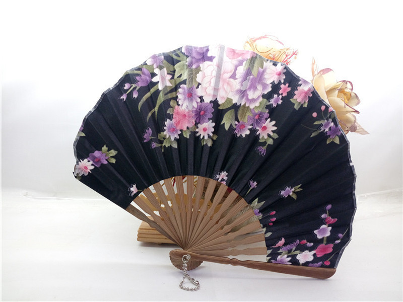 Custom Printed 8 Inch Wooden Folding Hand Fan for Weddings and Promotional Events