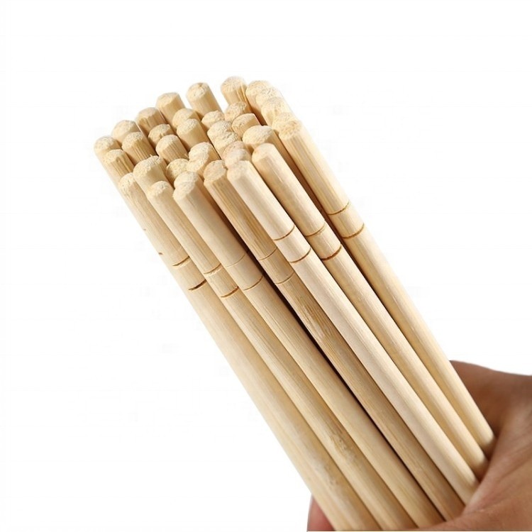 Eco-Friendly Disposable Bamboo Chopsticks with Custom Logo and Natural Color Packed 100prs/bag